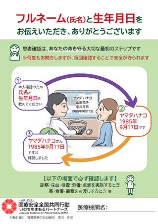 患者確認ポスター